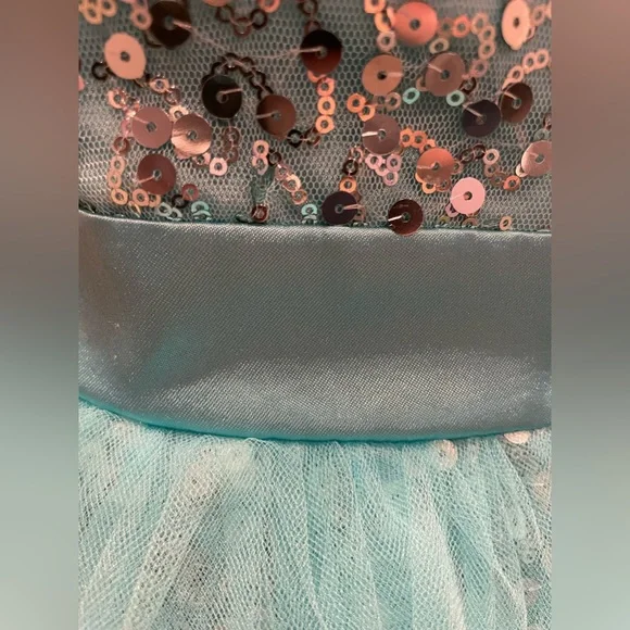 Strapless beaded turquoise unique Dress - Picture 2 of 10